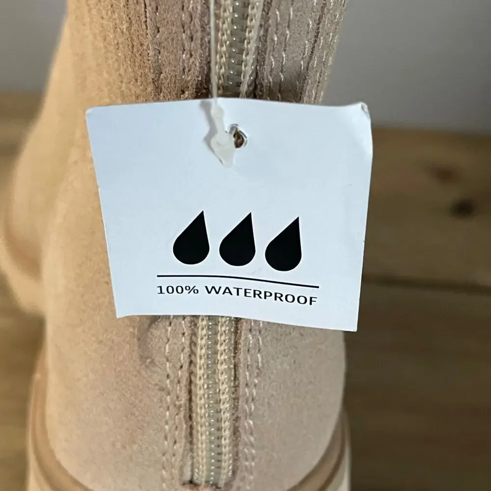 Dolce Vita Martey H2O Women's Size 10 Boots Taupe Suede Waterproof Block Heel - Picture 12 of 15